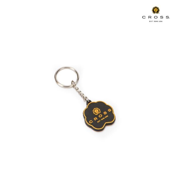 CROSS LION HEAD RUBBER KEY CHAIN BLACK/YELLOW