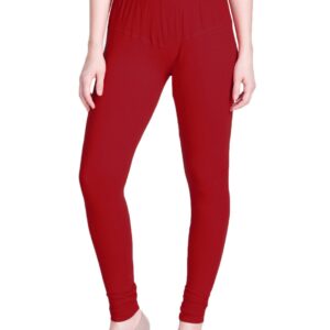 Lyra Women Solid Premium Cotton Churidar Leggings | Mid-Waist | Fashionwear