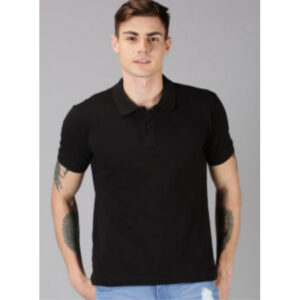 CROCODILE POLO NECK T-SHIRTS 100% COTTON  BLACK 5XL