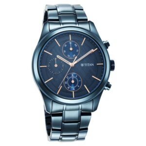 Titan Neo Splash Blue Dial Quartz Multifunction Stainless Steel Strap watch for Men