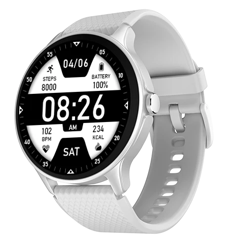 NOISE FIT CURVE SMART WATCHES, Silver Grey