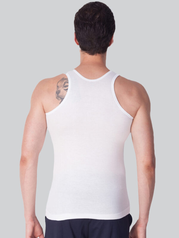 Lux Venus Pure Cotton Round Neck Sleeveless Ribbed Vest For Women White (Pack Of 3)