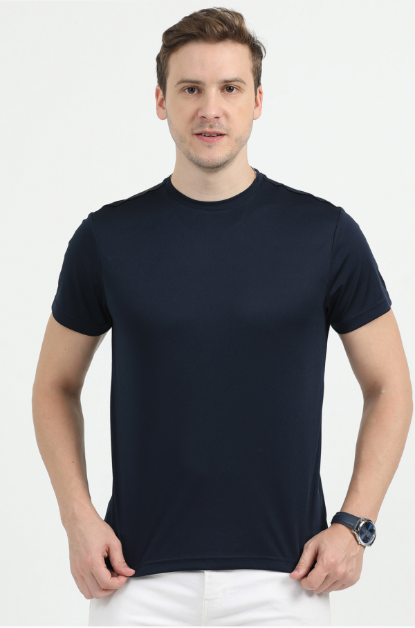 REEBOK POLO COTTON T-SHIRT REGULAR FIT, NAVY L