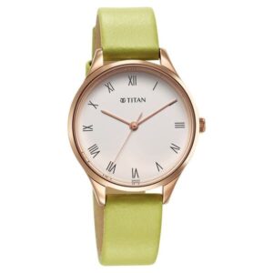 Titan Workwear Green Leather Strap watch for Women