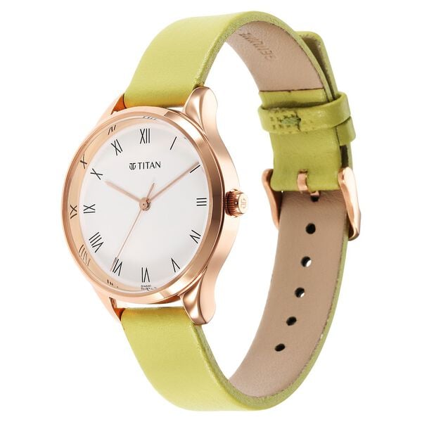 Titan Workwear Green Leather Strap watch for Women