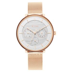 Titan Womens's Svelte Silver: Multi-Function Watch Metal Strap