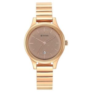 Titan Karishma Brown Dial Metal Strap Watch for Women