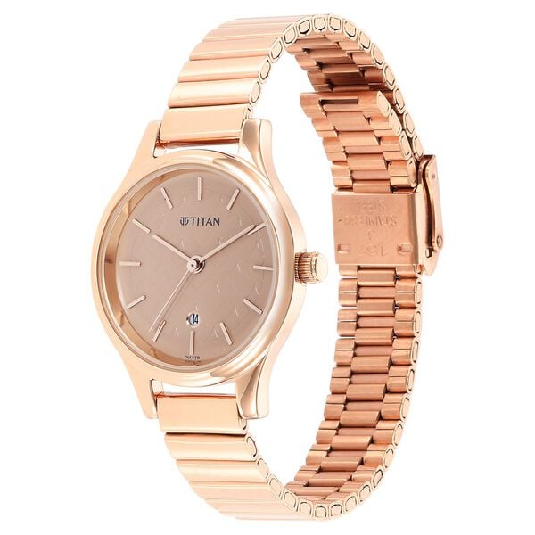 Titan Karishma Brown Dial Metal Strap Watch for Women