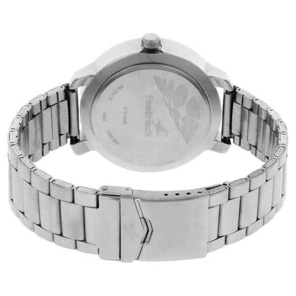 Fastrack Quartz Analog White Dial Stainless Steel Strap Watch for Gents