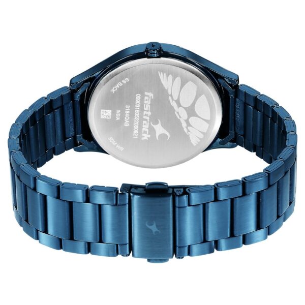 Fastrack Style Up Quartz Analog Blue Dial Stainless Steel Strap Watch for Gents