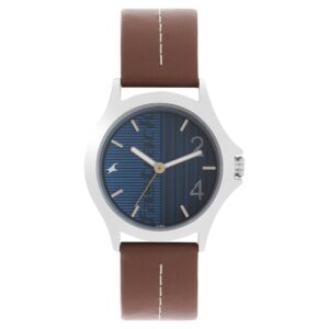 Fastrack Quartz Analog Blue Dial Leather Strap Watch for Gents