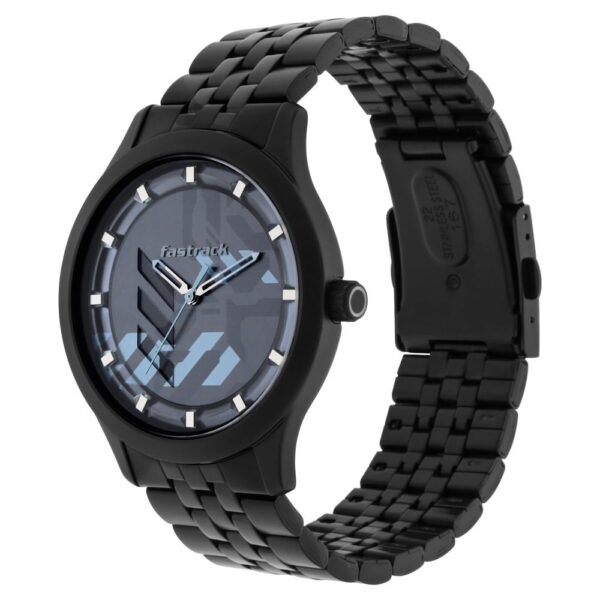 Fastrack Gamify Quartz Analog Grey Dial Metal Strap Watch for Gents