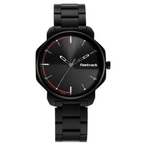 Fastrack Stunners Quartz Analog Black Dial Metal Strap Watch for Gents