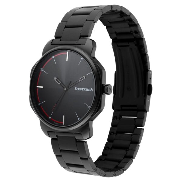 Fastrack Stunners Quartz Analog Black Dial Metal Strap Watch for Gents