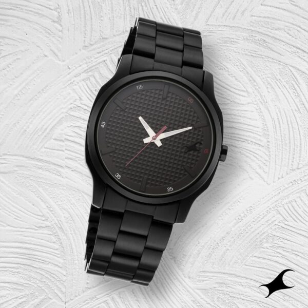 Fastrack Stunners Quartz Analog Black Dial Metal Strap Watch for Gents