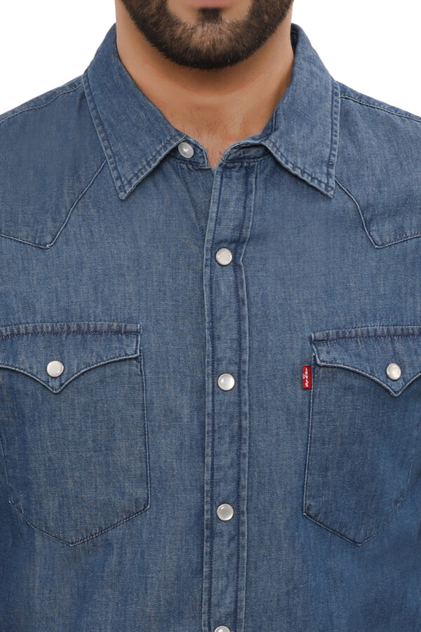 Levis 100% BCI Cotton Denim Shirt, Light Denim Blue 3XL