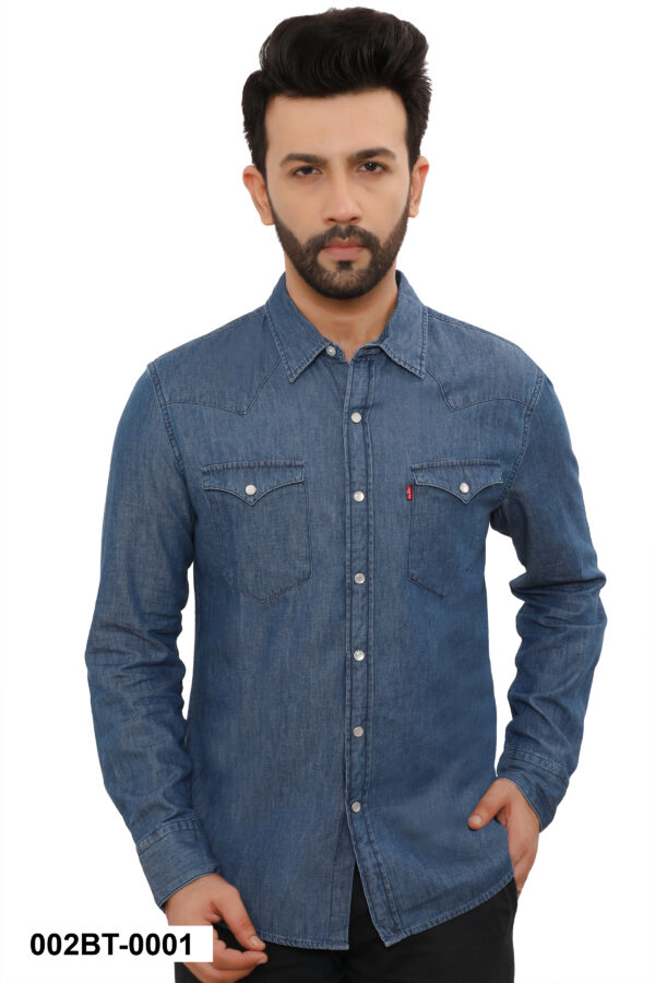 Levis 100% BCI Cotton Denim Shirt, Light Denim Blue 3XL