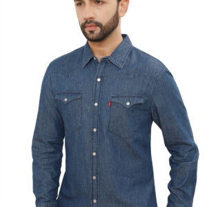 Levis 100% BCI Cotton Denim Shirt, Light Denim Blue 3XL