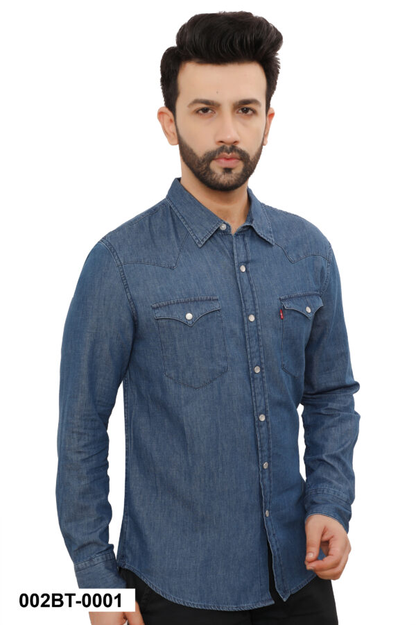 Levis 100% BCI Cotton Denim Shirt, Light Denim Blue 3XL