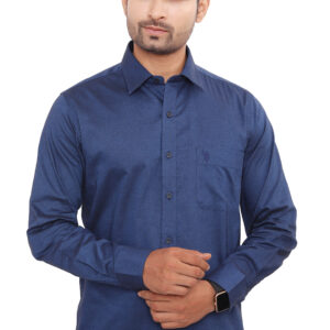 Premium cotton Shirt, Navy Blue