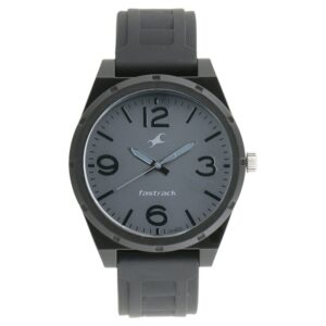 Fastrack Trendies Quartz Analog Grey Dial Silicone Strap Watch for Gents