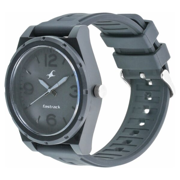 Fastrack Trendies Quartz Analog Grey Dial Silicone Strap Watch for Gents