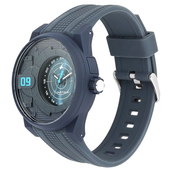 Fastrack Trendies Quartz Analog Black Dial Silicone Strap Watch for Gents