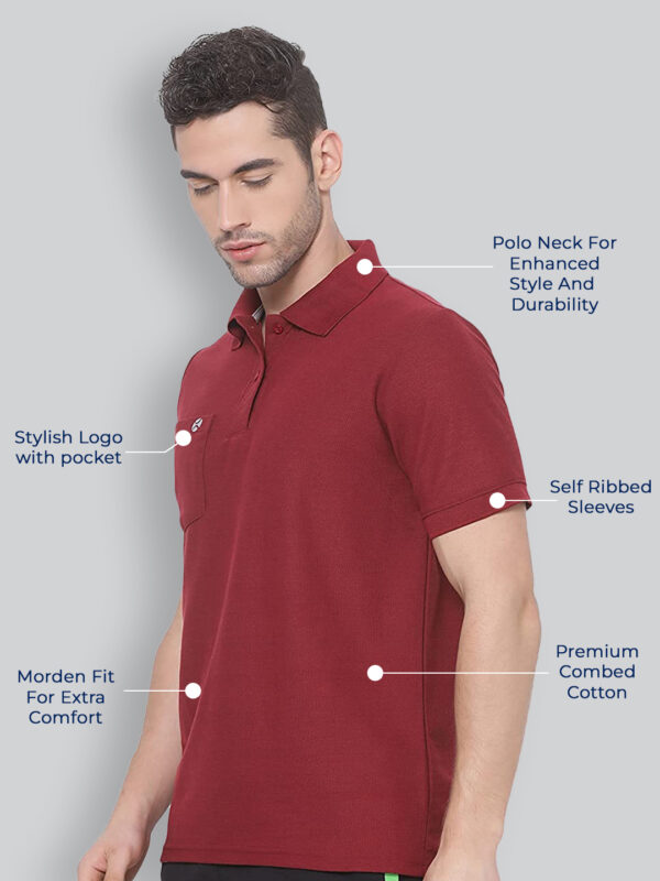 Lux Nitro Pure Cotton Regular Fit Half Sleeve Polo T-Shirt (With Pocket) for Men