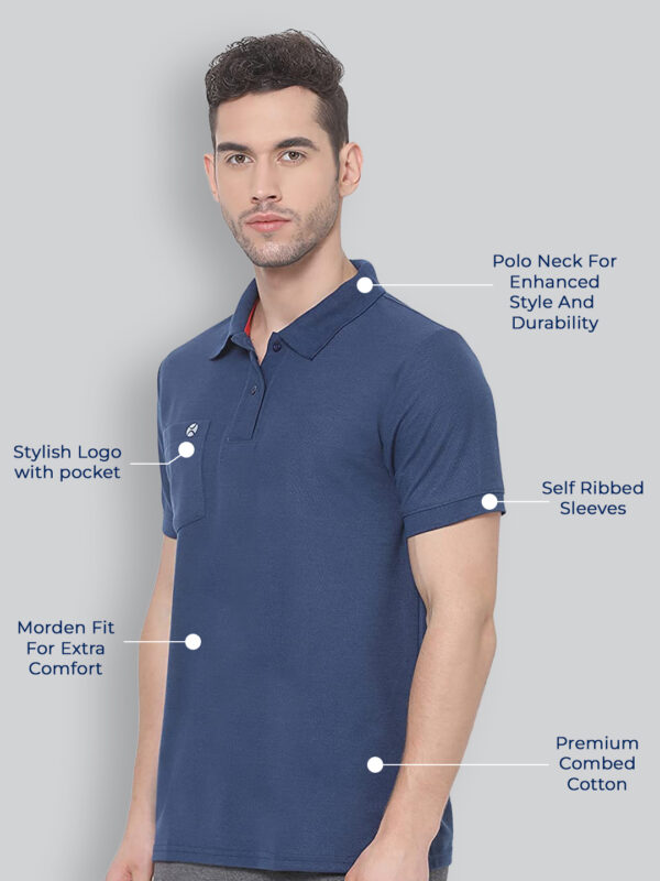 Lux Nitro Pure Cotton Regular Fit Half Sleeve Polo T-Shirt (With Pocket) for Men