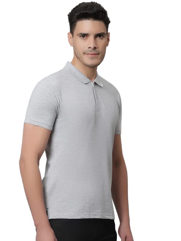 CANTABIL POLO T-SHIRT, POLY COTTON BLEND, GREY, XL