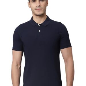 CANTABIL POLO T-SHIRT, POLY COTTON BLEND, NEVY BLUE, L