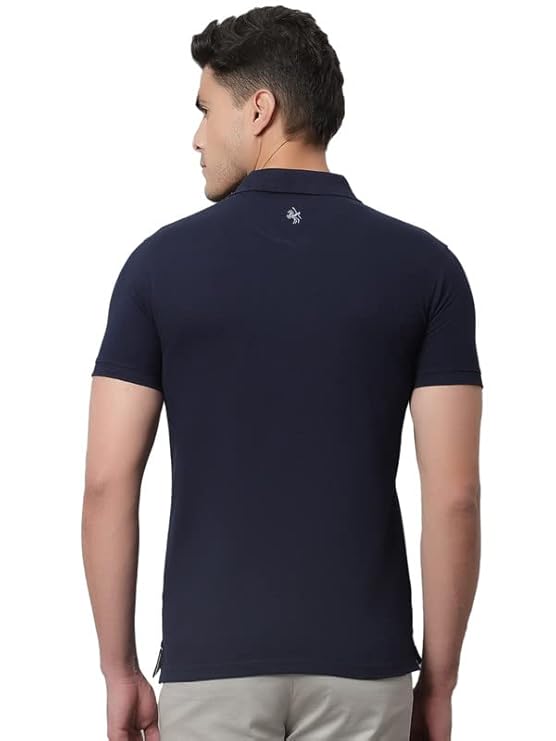 CANTABIL POLO T-SHIRT, POLY COTTON BLEND, NEVY BLUE, L