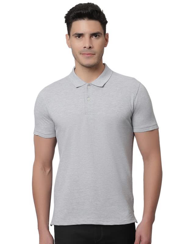 CANTABIL POLO T-SHIRT, POLY COTTON BLEND, GREY, XL