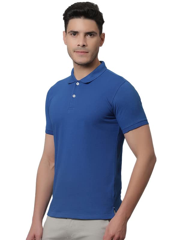 CANTABIL POLO T-SHIRT, POLY COTTON BLEND, ROYAL BLUE, M