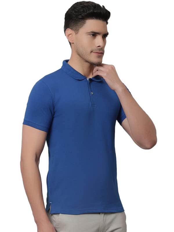 CANTABIL POLO T-SHIRT, POLY COTTON BLEND, ROYAL BLUE, M