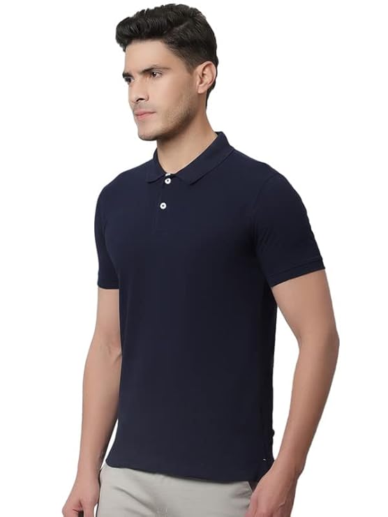 CANTABIL POLO T-SHIRT, POLY COTTON BLEND, NEVY BLUE, L