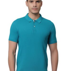 CANTABIL POLO T-SHIRT, 100% COTTON, TURQUOISE BLUE, S