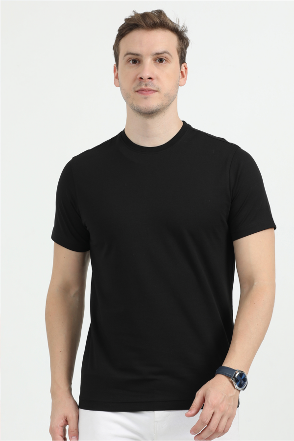 REEBOK POLO COTTON T-SHIRT REGULAR FIT, BLACK