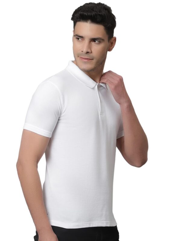 CANTABIL POLO T-SHIRT, POLY COTTON BLEND, WHITE, L