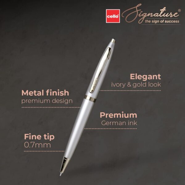 Signature Creme Ivory Premium Metal Finish Ball Pen