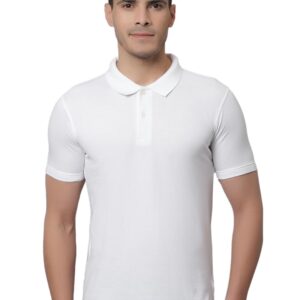 CANTABIL POLO T-SHIRT, POLY COTTON BLEND, WHITE, L