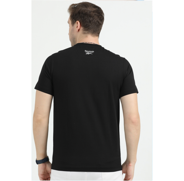 REEBOK POLO COTTON T-SHIRT REGULAR FIT, BLACK