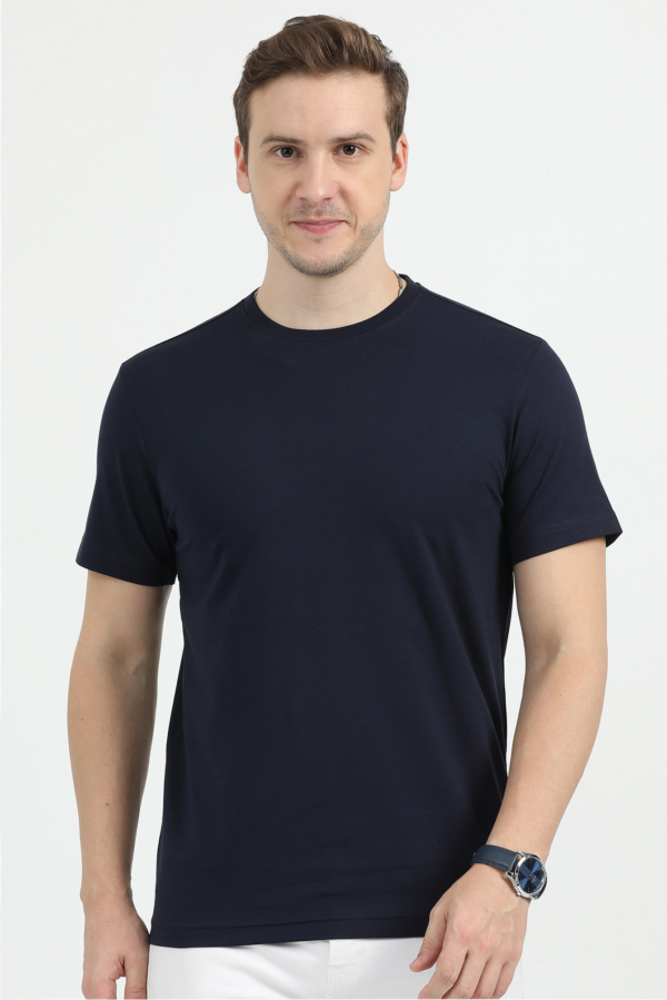 REEBOK POLO COTTON T-SHIRT REGULAR FIT, NAVY