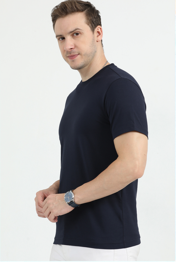 REEBOK POLO COTTON T-SHIRT REGULAR FIT, NAVY