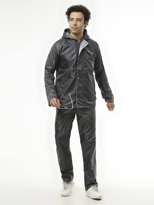 Zeel Men's -Premium- Reversible Rain Suit Gray XL