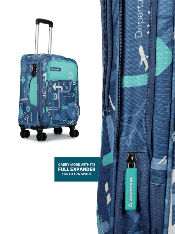 Uppercase JFK Eco Soft Trolley Bag Denim Blue Medium