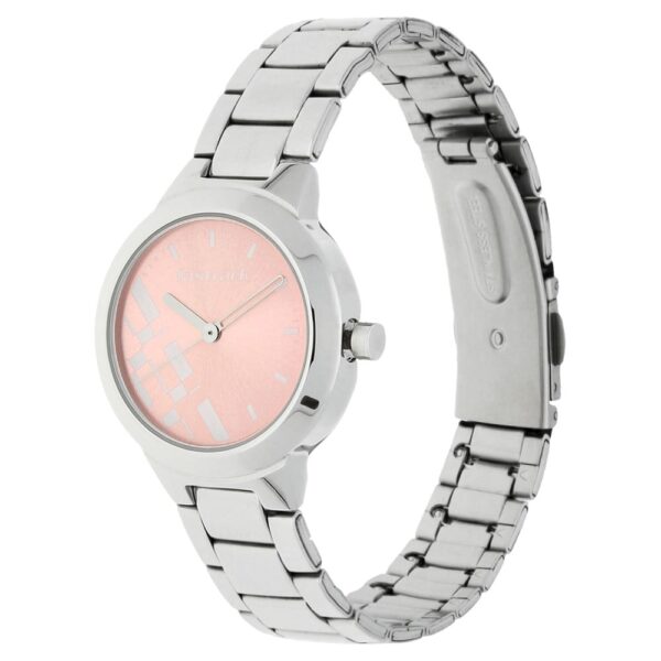 Fastrack Quartz Analog Pink Dial Stainless Steel Strap Watch for Ladies