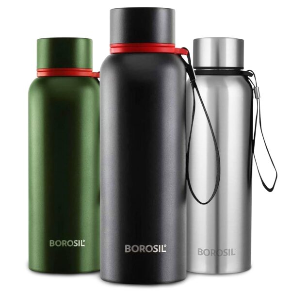 BOROSIL Solid Stainless Steel Hydra Trek Vacuum Insulated Flask Water Bottle 700 ml