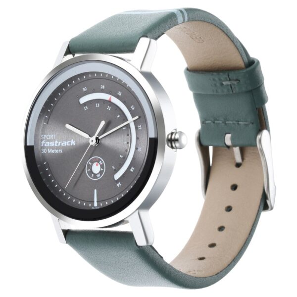 Fastrack Wear Your Look Quartz Analog with Day and Date Grey Dial Leather Strap Watch for Ladies