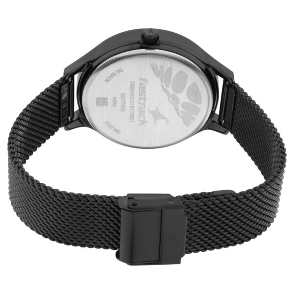 Fastrack Ruffles Quartz Analog with Day and Date Black Dial Stainless Steel Strap Watch for Ladies